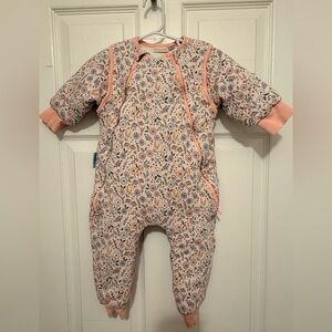 Floral Baby Sleep Suit with Pink Accents